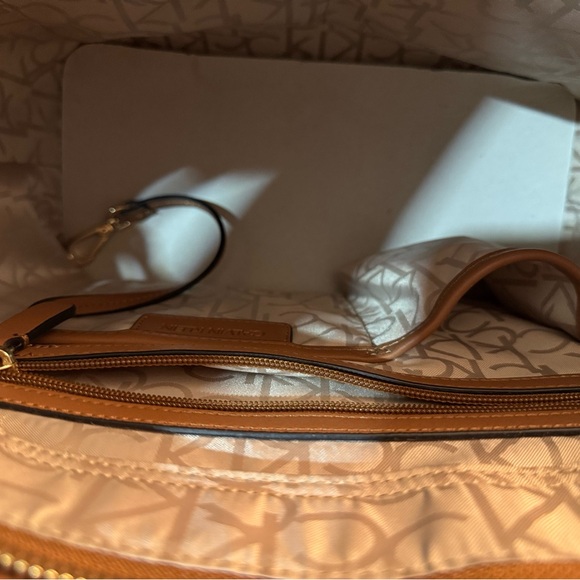 Calvin Klein Signature Pattern Tote in Black and Pink - Picture 7 of 10